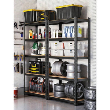 5-Tier Shelving Unit, Steel Shelving Unit For Storage, Tool-Free Assembly, For Garage, Shed, Load Capacity 875 Kg, 40 X 90 X 180 Cm, Black