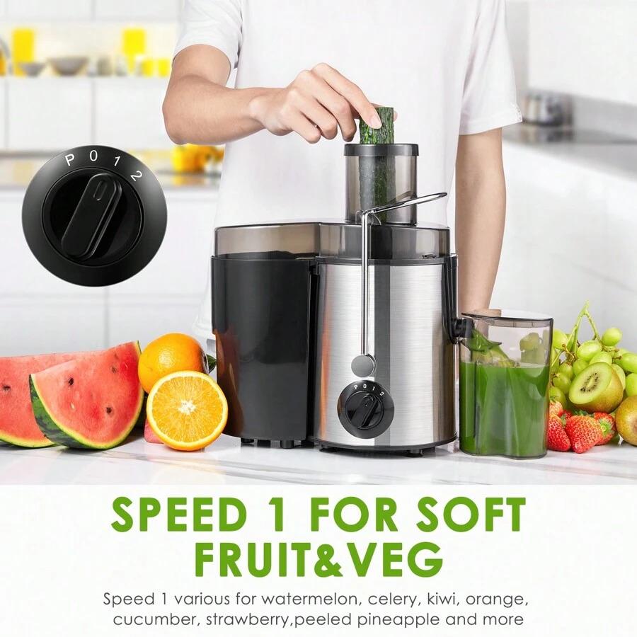 Juicer Machines, Centrifugal Juicer Extractor Max Power 800W,Large 3" Feed Chute For Whole Fruit And Vegetables,3 Speed Control, 400w Motor,Cleaning Brush And Recipe Included