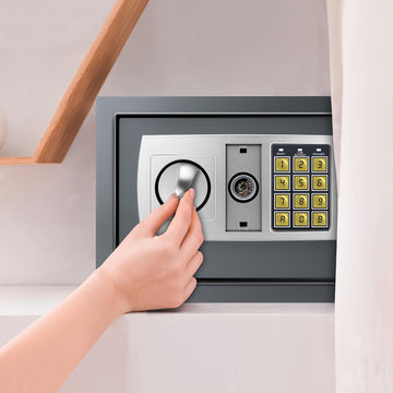 Safe 8.5L for Home Home Digital Electronic Safe Money Safe Lock Box with Electronic Digital Keypad, High Security Safe Cash Box Steel Lock Safe Wall Mounted Safe for Home Office Hotel Business