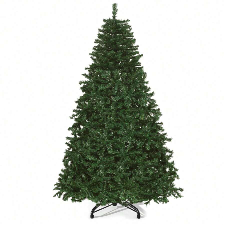 6ft Pre-Lit Artificial Christmas Tree,Holiday Decoration Christmas Tree With 880 Branch Tips, 250 Warm Lights, For Home, Office, And Party, Green
