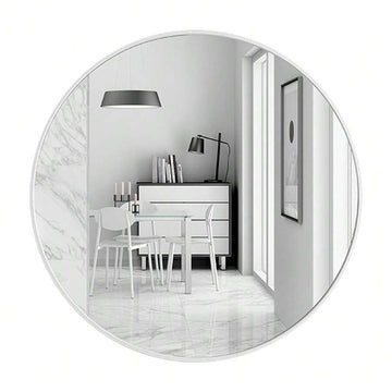 Living And Home Nordic Round Bathroom Framed Mirror Wall Hanging