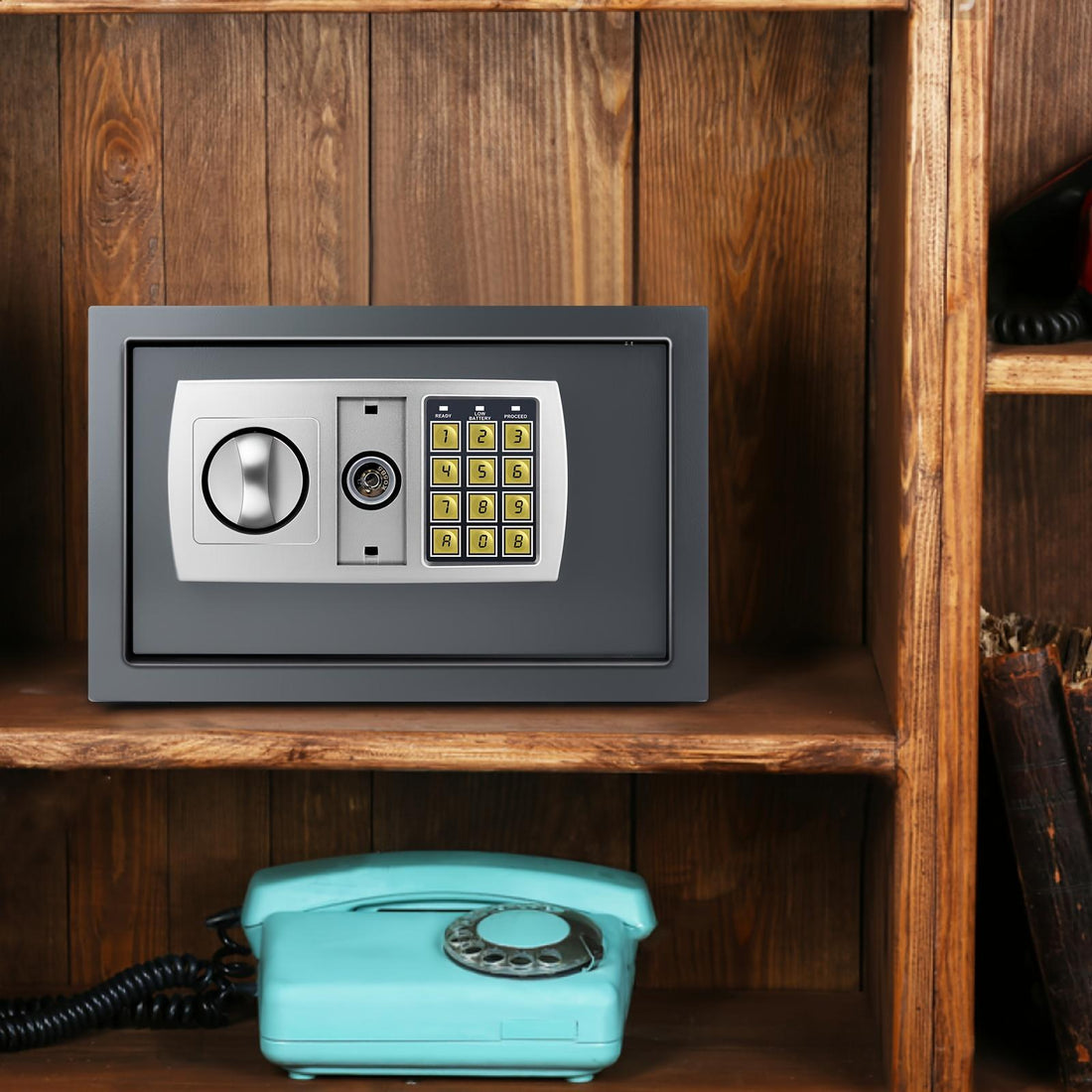 Safe 8.5L for Home Home Digital Electronic Safe Money Safe Lock Box with Electronic Digital Keypad, High Security Safe Cash Box Steel Lock Safe Wall Mounted Safe for Home Office Hotel Business