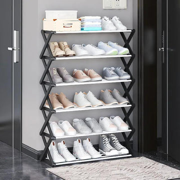 Foldable Multi-Tier Metal Shoe Rack for Entryway Shoes Storage Organizer Shelf Home Decoration Cabinet